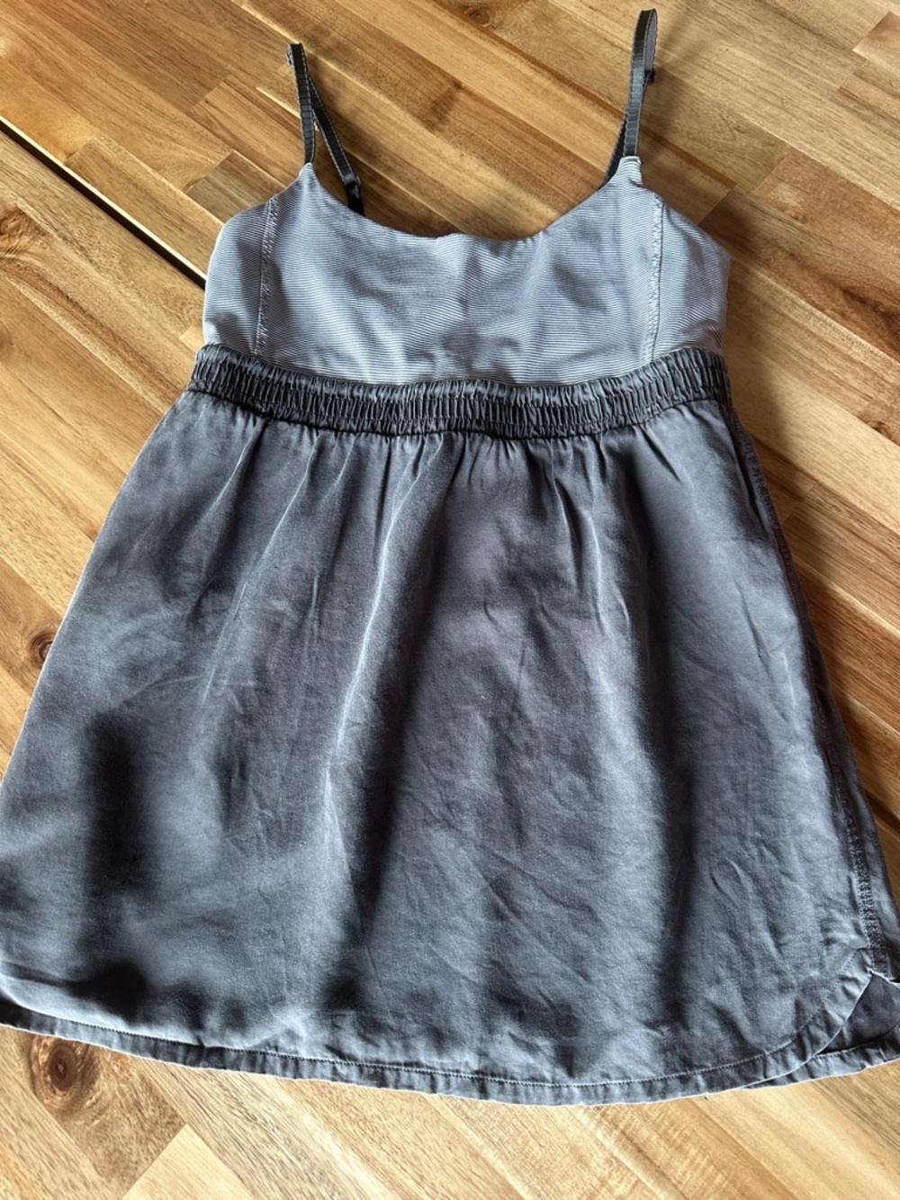 lululemon athletica Grey silk Spaghetti-Strap Tank